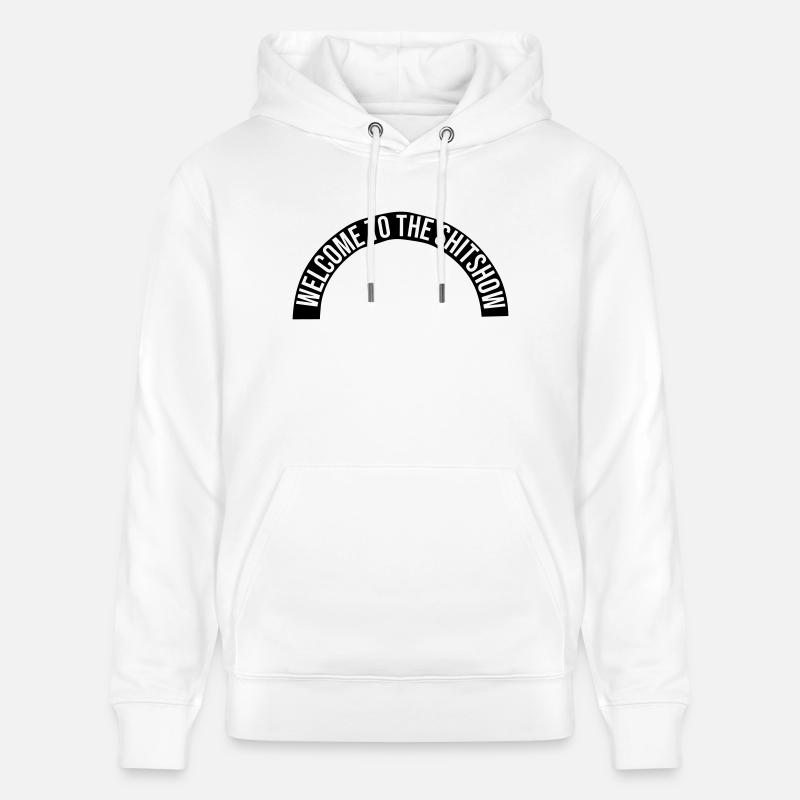 Lettrage Merdique en demi-cercle - Sweat à capuche bio CRUISER Stanley/Stella Unisexe - blanc