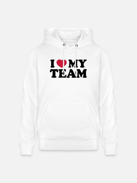I love my Team - Stanley/Stella Unisex Bio-Hoodie CRUISER  - Weiß