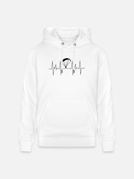 heartbeat paragliding - Stanley/Stella CRUISER Unisex Organic Hoodie - white
