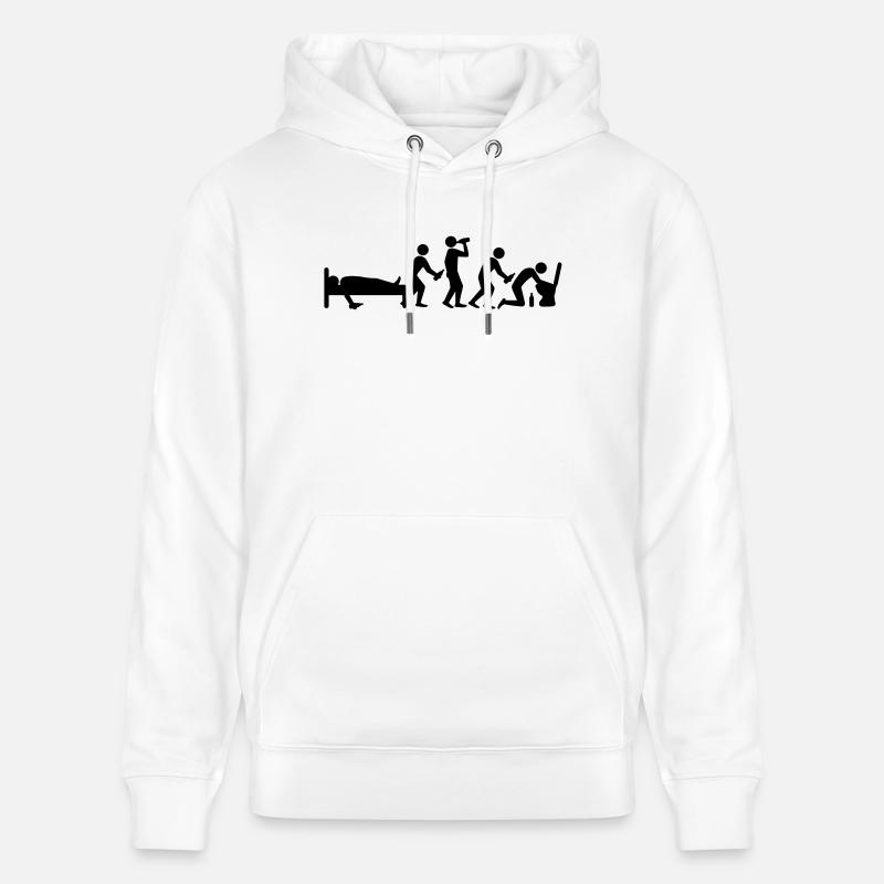 hangover_evolution - Stanley/Stella CRUISER Unisex Organic Hoodie - white