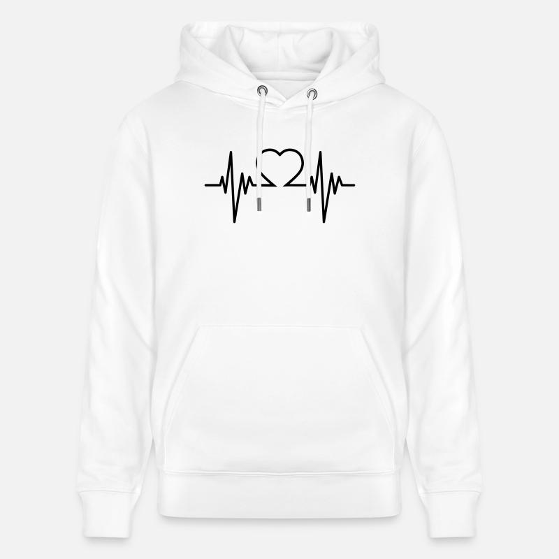 Pouls Cardiaque - Sweat à capuche bio CRUISER Stanley/Stella Unisexe - blanc