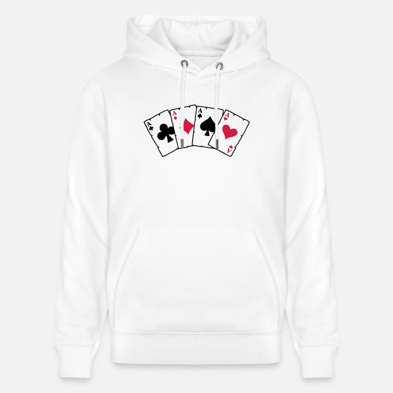 Cartes Poker - Cartes Poker - Sweat à capuche bio CRUISER Stanley/Stella Unisexe - blanc
