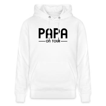 Papa on Tour - Stanley/Stella Unisex Bio-Hoodie CRUISER  - Weiß - Vorne - Alina (178cm) & Michal (187cm)