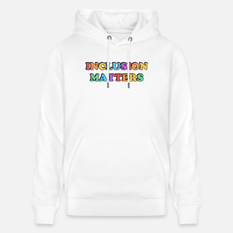 L’inclusion compte Arc-en-ciel - Sweat à capuche bio CRUISER Stanley/Stella Unisexe - blanc