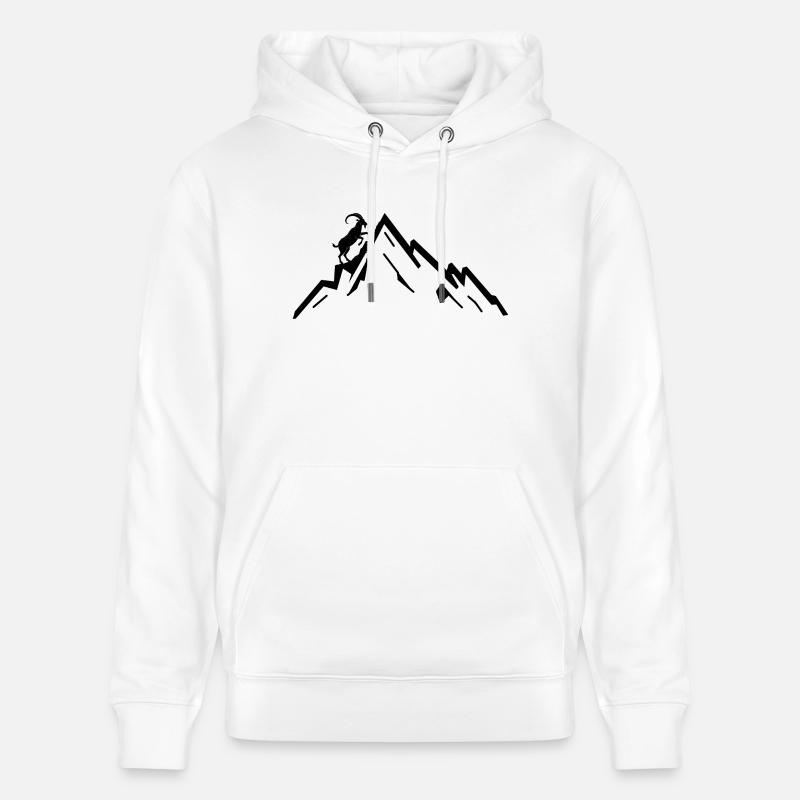 Steinbock Berge Berg - Stanley/Stella Unisex Bio-Hoodie CRUISER - Weiß