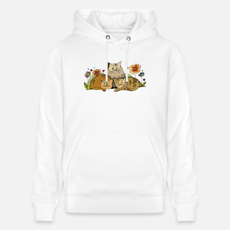 Chats - Sweat à capuche bio CRUISER Stanley/Stella Unisexe - blanc