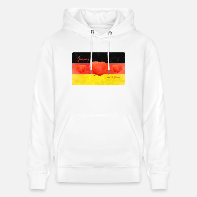Allemagne Coquelicot Allemagne Drapeau - Sweat à capuche bio CRUISER Stanley/Stella Unisexe - blanc