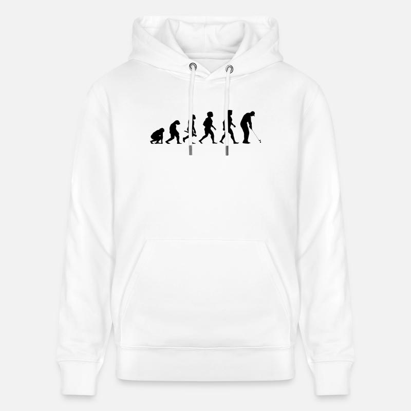 Evolution Golf Golfer Golfspieler Golfplatz - Stanley/Stella Unisex Bio-Hoodie CRUISER - Weiß