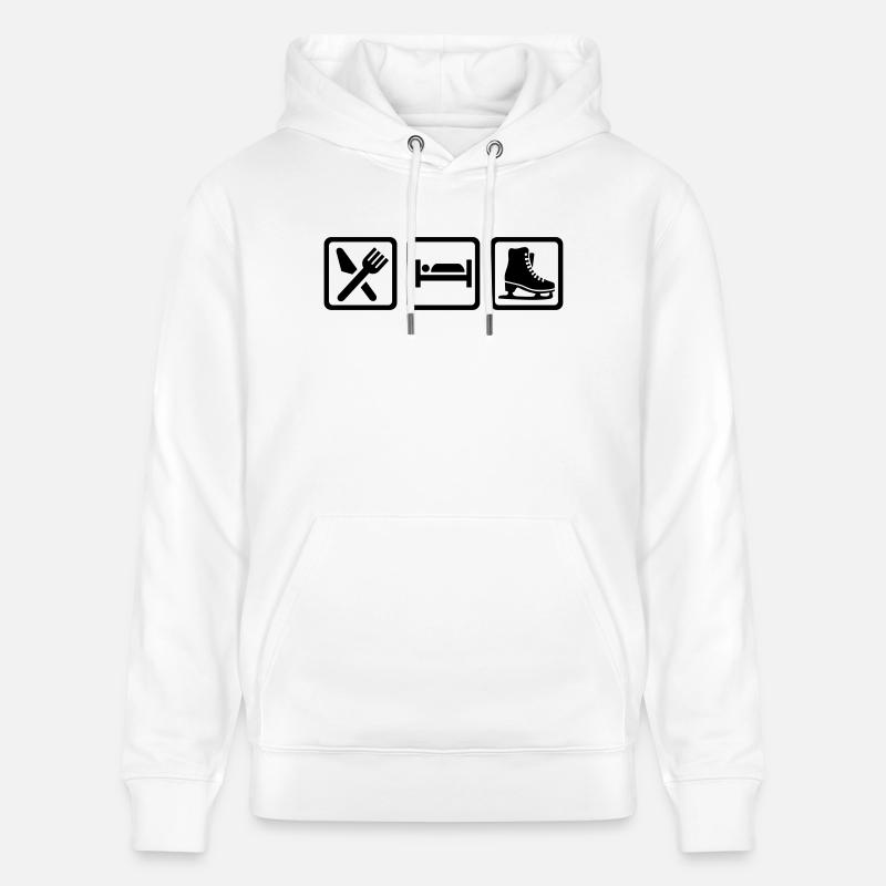 Eat Sleep Patin - Sweat à capuche bio CRUISER Stanley/Stella Unisexe - blanc