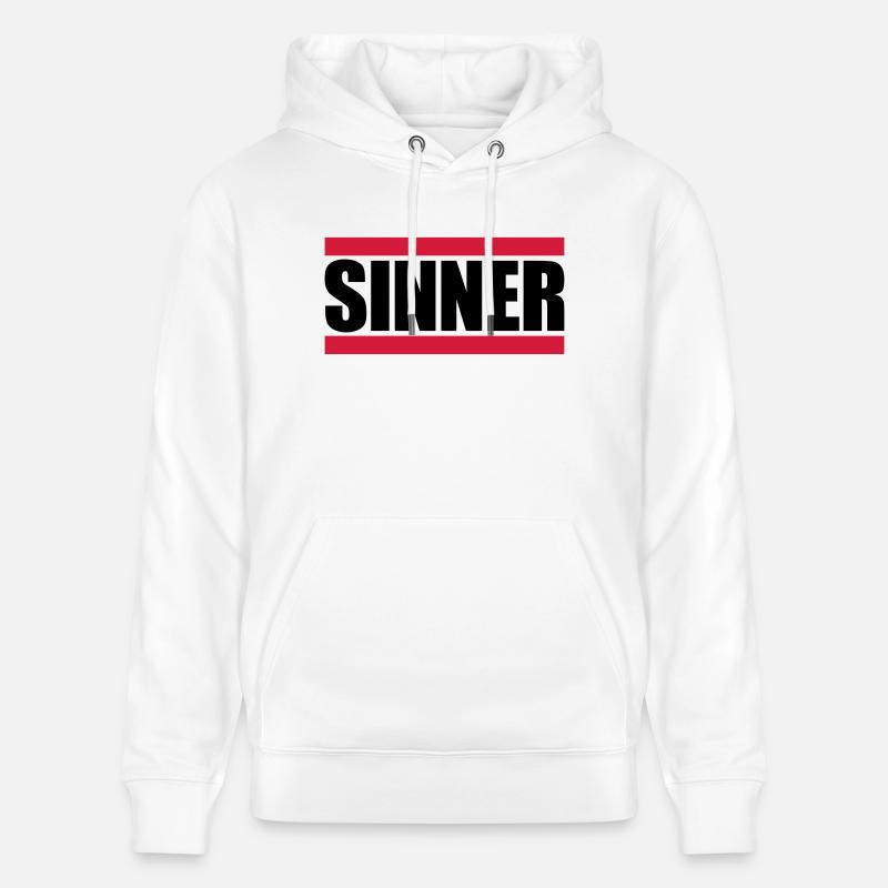 Logo texte pécheur - Sweat à capuche bio CRUISER Stanley/Stella Unisexe - blanc