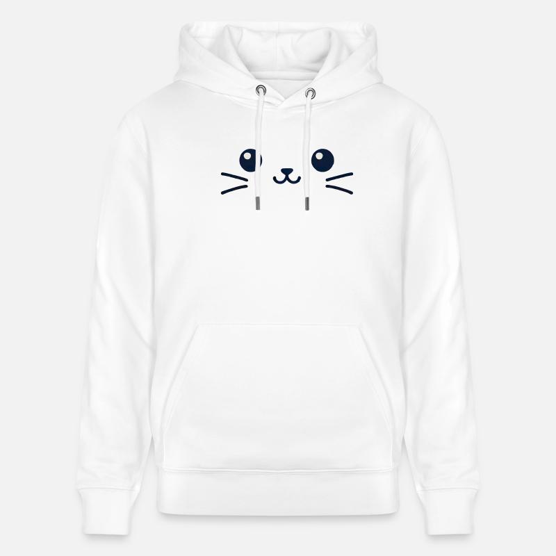 Chat Mystère: Minimalisme Élégant - Sweat à capuche bio CRUISER Stanley/Stella Unisexe - blanc
