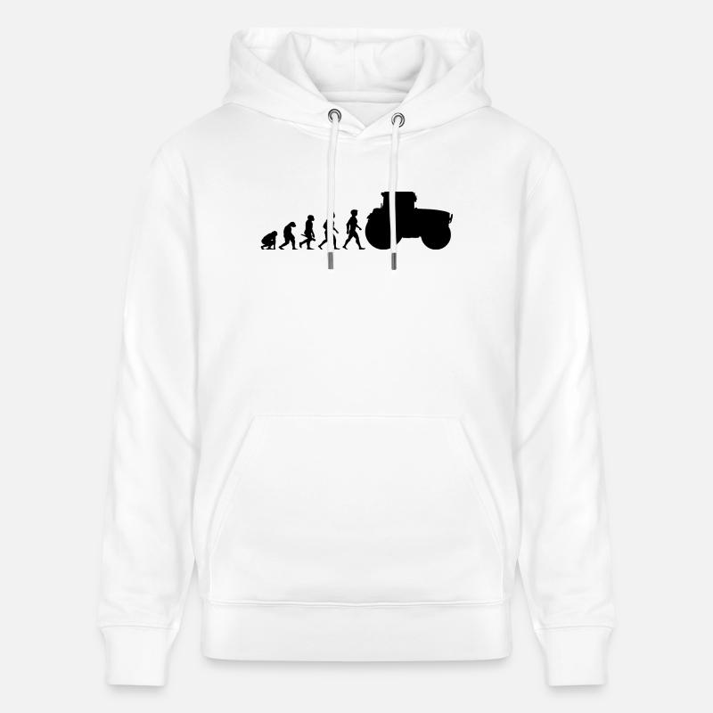 Evolution Traktor Trecker Ackerschlepper - Stanley/Stella Unisex Bio-Hoodie CRUISER  - Weiß