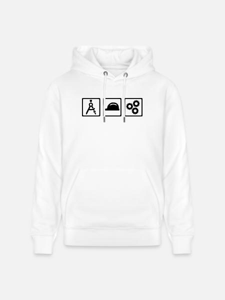Engineer - Stanley/Stella CRUISER Unisex Organic Hoodie - white