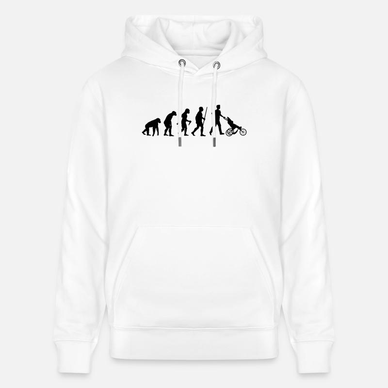 L'évolution du père - Sweat à capuche bio CRUISER Stanley/Stella Unisexe - blanc