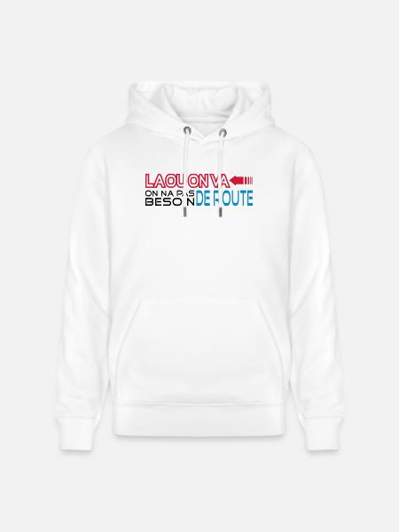 la ou on va - Sweat à capuche bio CRUISER Stanley/Stella Unisexe - blanc