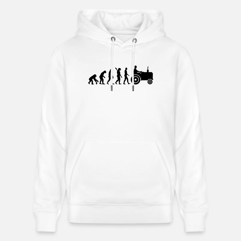 Evolution Tractor - Stanley/Stella Unisex Bio-Hoodie CRUISER  - Weiß