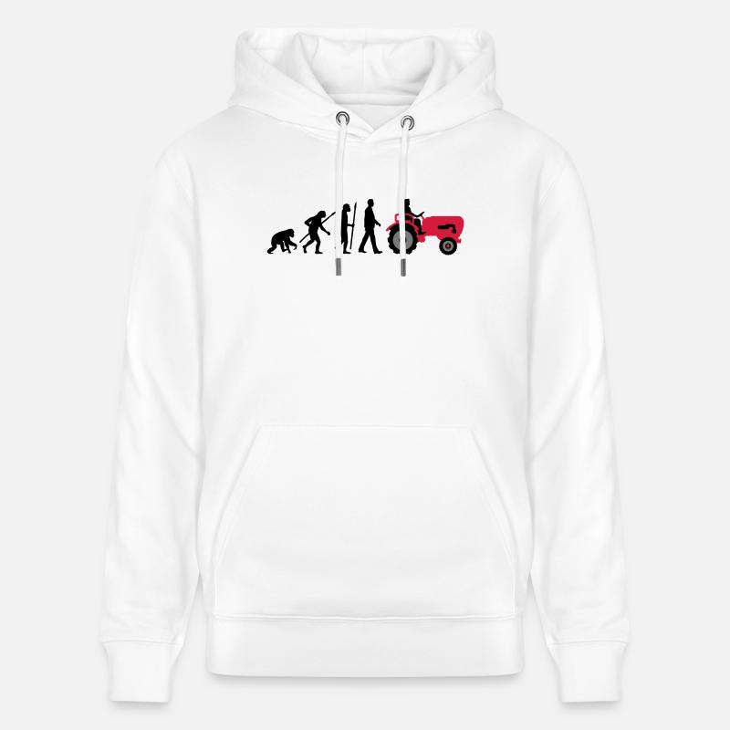 evolution_bauer_mit_traktor_032013_a_3c - Stanley/Stella CRUISER Unisex Organic Hoodie - white