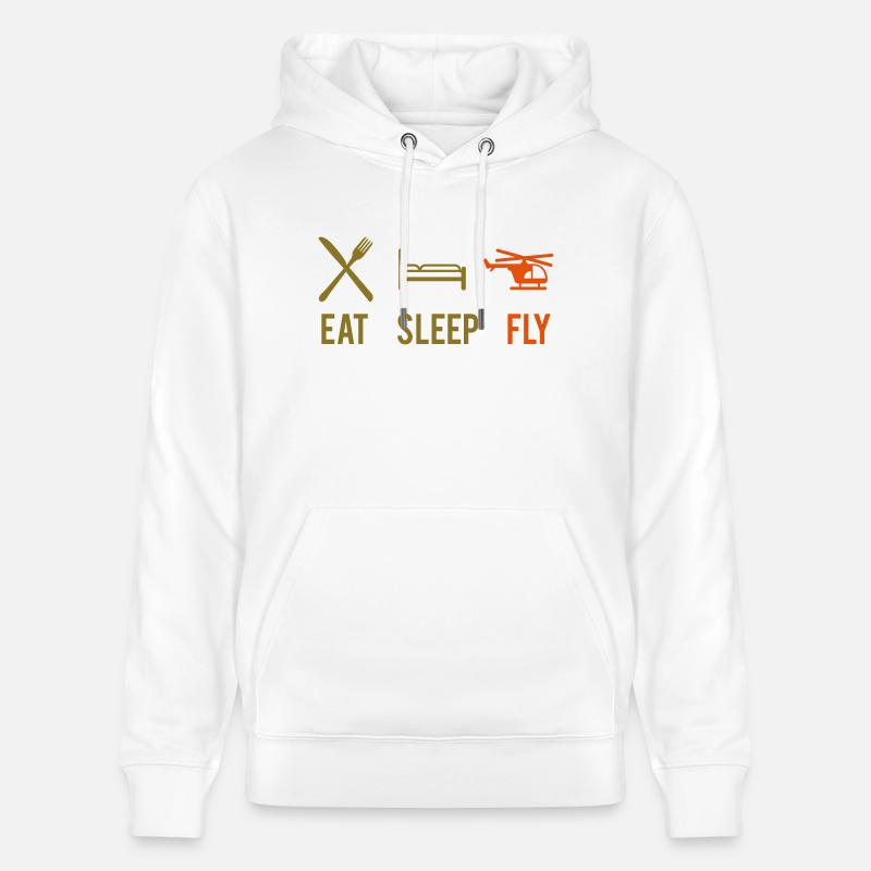 Manger dormir manger de mouche mouche de sommeil - Sweat à capuche bio CRUISER Stanley/Stella Unisexe - blanc