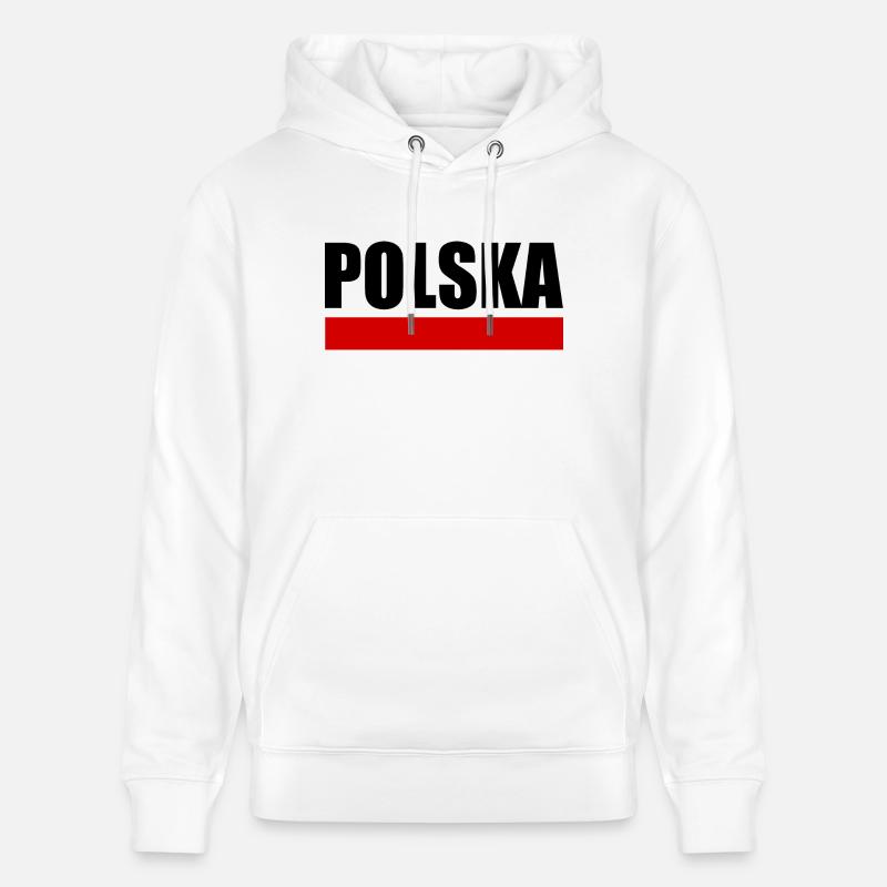 DRAPEAU POLOGNE - Sweat à capuche bio CRUISER Stanley/Stella Unisexe - blanc