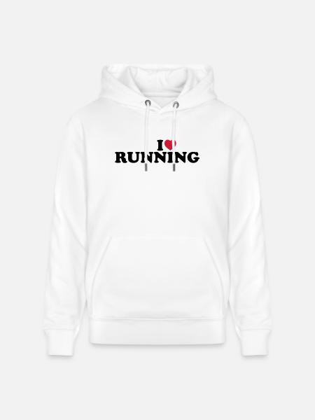 I love running - Stanley/Stella CRUISER Unisex Organic Hoodie - white