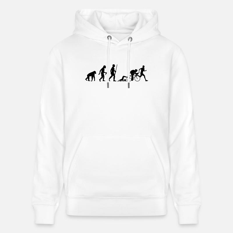 L'évolution du triathlon - Sweat à capuche bio CRUISER Stanley/Stella Unisexe - blanc