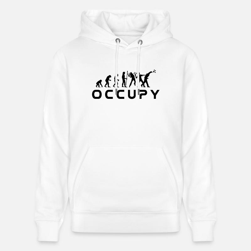 evolution_occupy - Stanley/Stella Unisex Bio-Hoodie CRUISER  - Weiß