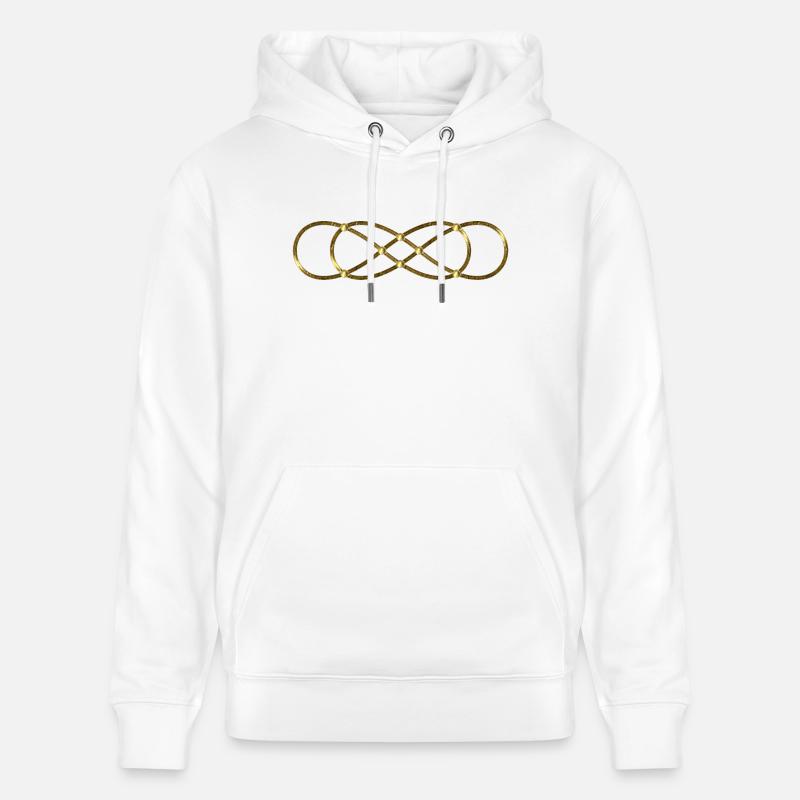 Double lemniscate - Gold - Sweat à capuche bio CRUISER Stanley/Stella Unisexe - blanc