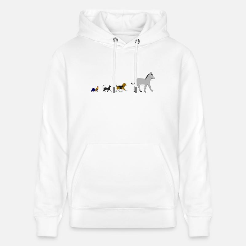 Chien, chat, coq, âne - Sweat à capuche bio CRUISER Stanley/Stella Unisexe - blanc
