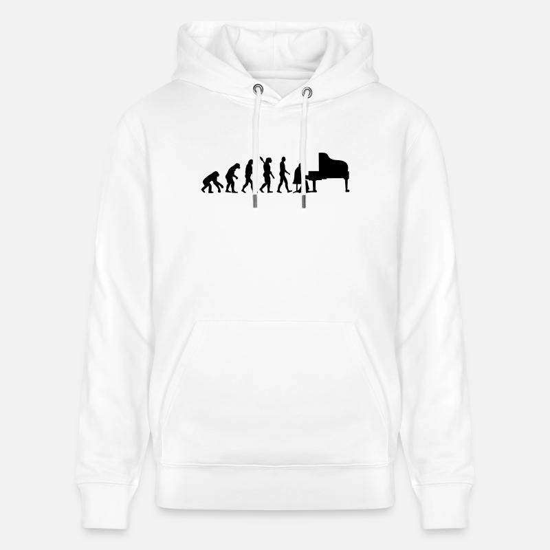 Evolution Piano - Sweat à capuche bio CRUISER Stanley/Stella Unisexe - blanc