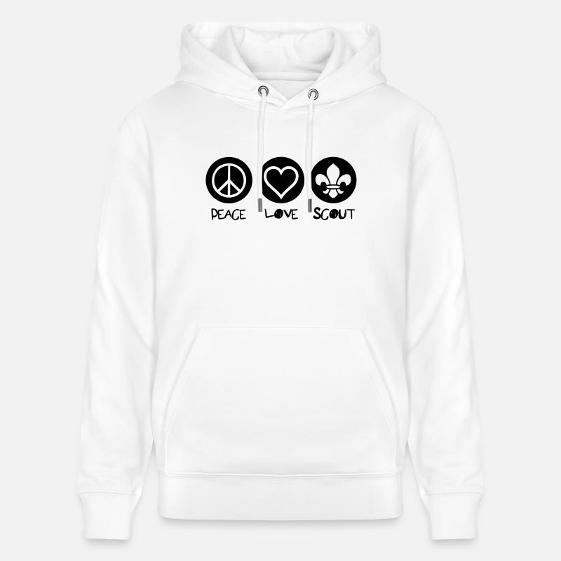 Peace Love Scout - Sweat à capuche bio CRUISER Stanley/Stella Unisexe - blanc