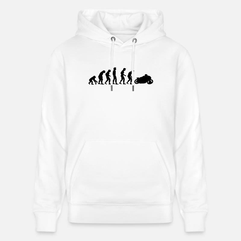motorcycle evolution - Stanley/Stella CRUISER Unisex Organic Hoodie - white
