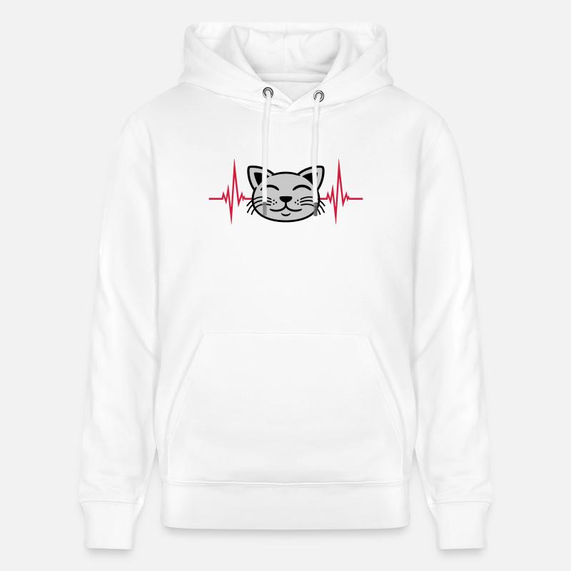 Puls Katze Gesicht glücklich - Stanley/Stella Unisex Bio-Hoodie CRUISER - Weiß