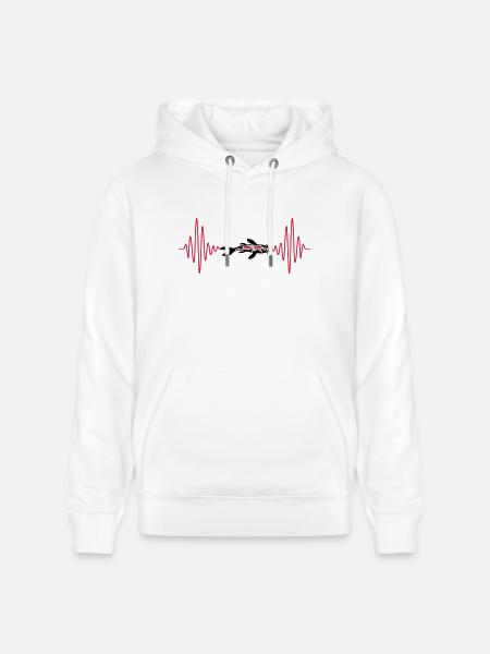 Puls Koi Fish Nishikigoi - Stanley/Stella CRUISER Unisex Organic Hoodie - white