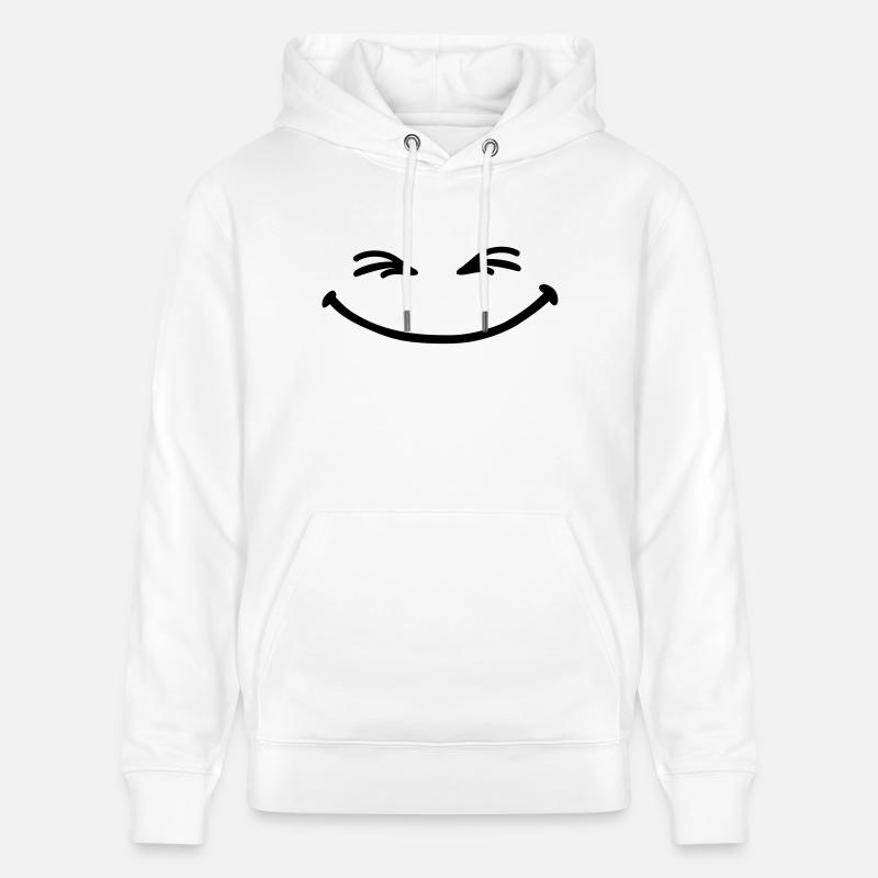 grin_face - Sweat à capuche bio CRUISER Stanley/Stella Unisexe - blanc