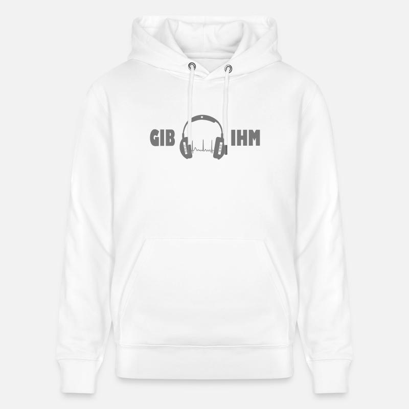 gib ihm kopfhörer exit-shirt - Stanley/Stella Unisex Bio-Hoodie CRUISER  - Weiß