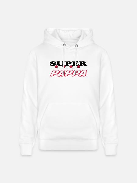 Super pappa - Stanley/Stella CRUISER Unisex Organic Hoodie - white