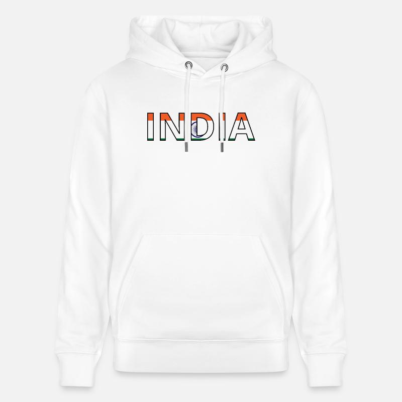 Drapeau India - Sweat à capuche bio CRUISER Stanley/Stella Unisexe - blanc