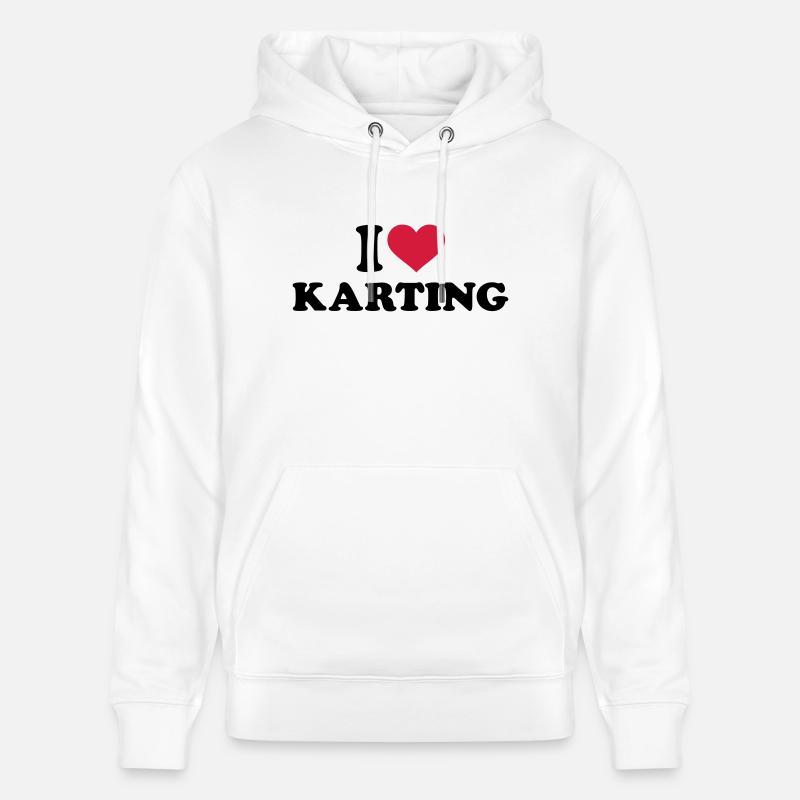 I love Karting - Sweat à capuche bio CRUISER Stanley/Stella Unisexe - blanc