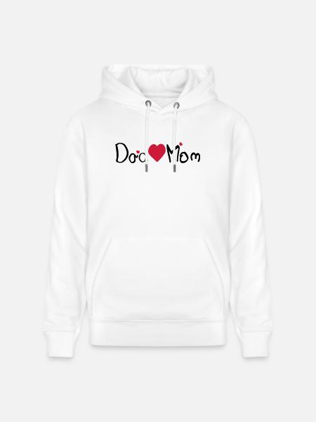 Dad heart Mom - Stanley/Stella CRUISER Unisex Organic Hoodie - white
