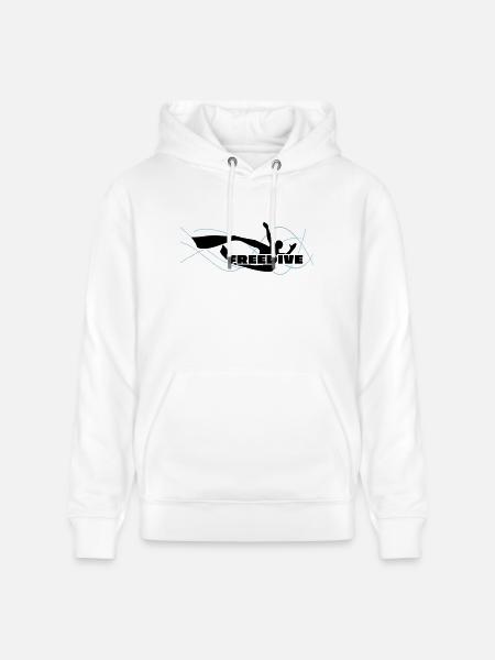 Bi-Fin Freedive Apnea - Stanley/Stella CRUISER Unisex Organic Hoodie - white