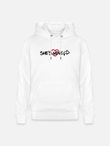 She's mine - Stanley/Stella CRUISER Unisex Organic Hoodie - white
