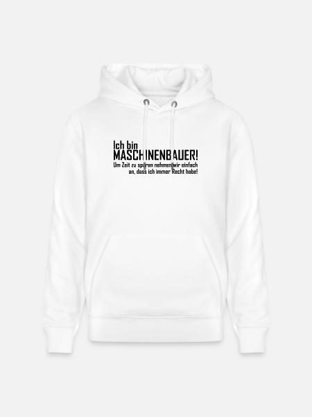 ich bin maschinenbauer - Stanley/Stella Unisex Bio-Hoodie CRUISER - Weiß