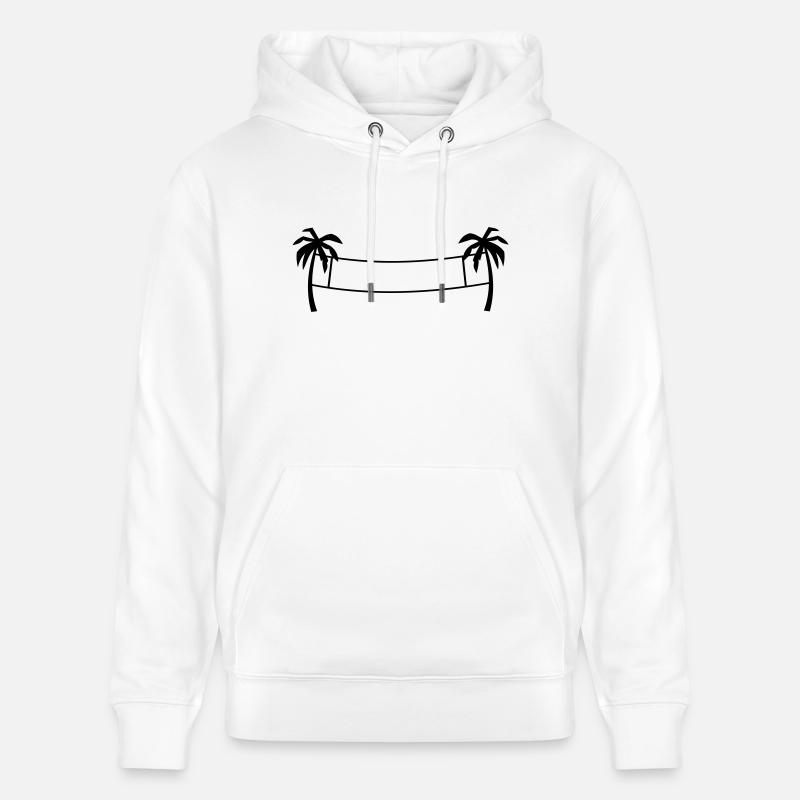 Beachvolley,volley-ball,plage,plage net,le soleil - Sweat à capuche bio CRUISER Stanley/Stella Unisexe - blanc
