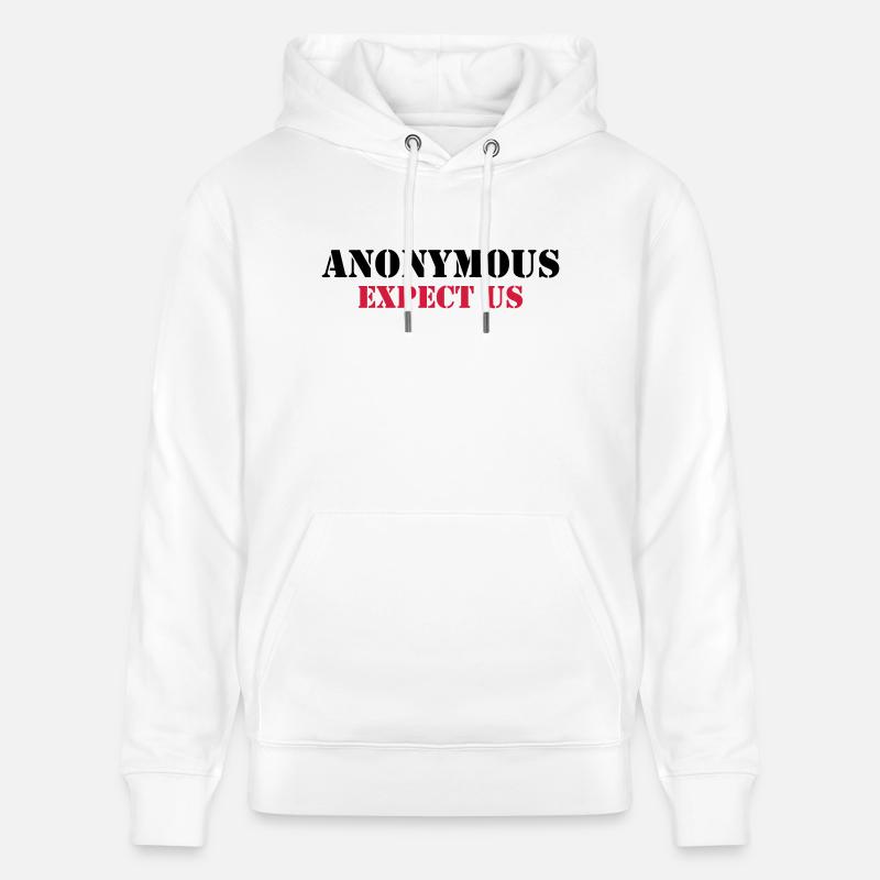 Anonymous : Expect us - Sweat à capuche bio CRUISER Stanley/Stella Unisexe - blanc