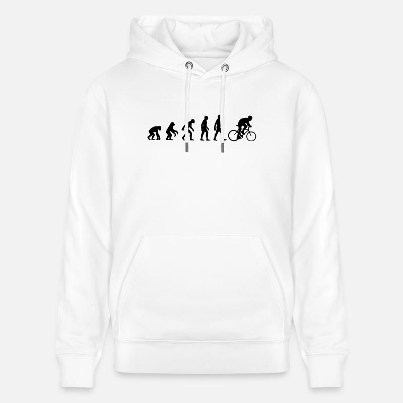 Évolution du vélo - Sweat à capuche bio CRUISER Stanley/Stella Unisexe - blanc