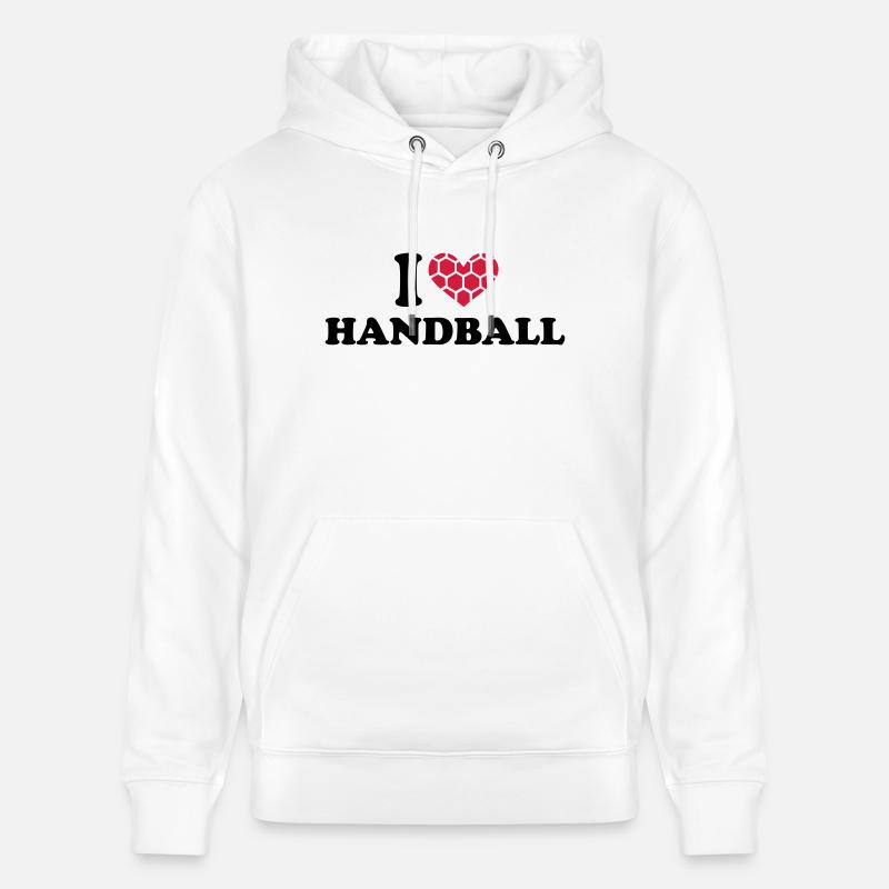I Love Handball - Sweat à capuche bio CRUISER Stanley/Stella Unisexe - blanc