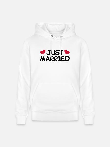 Just Married Wedding - Stanley/Stella CRUISER Unisex Organic Hoodie - white