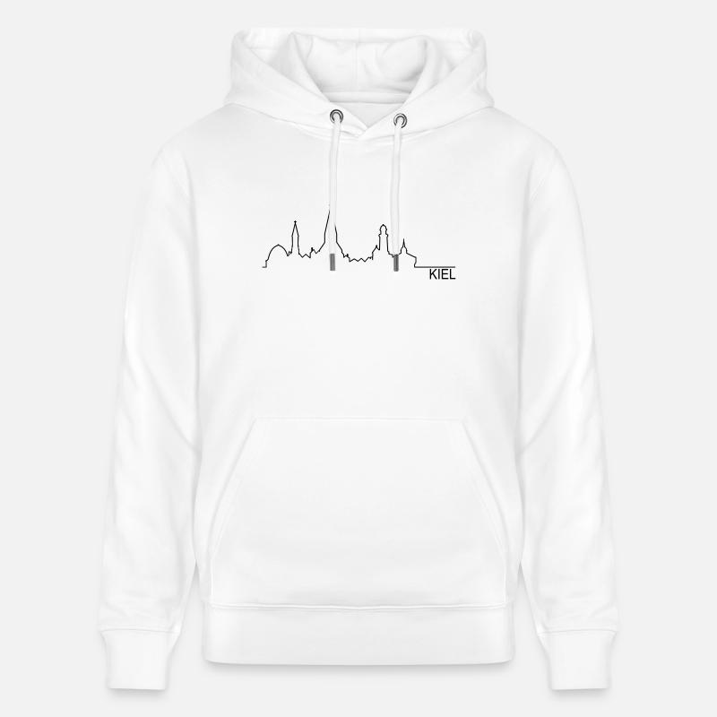 Skyline Kiel Silhouette Name - Stanley/Stella Unisex Bio-Hoodie CRUISER  - Weiß