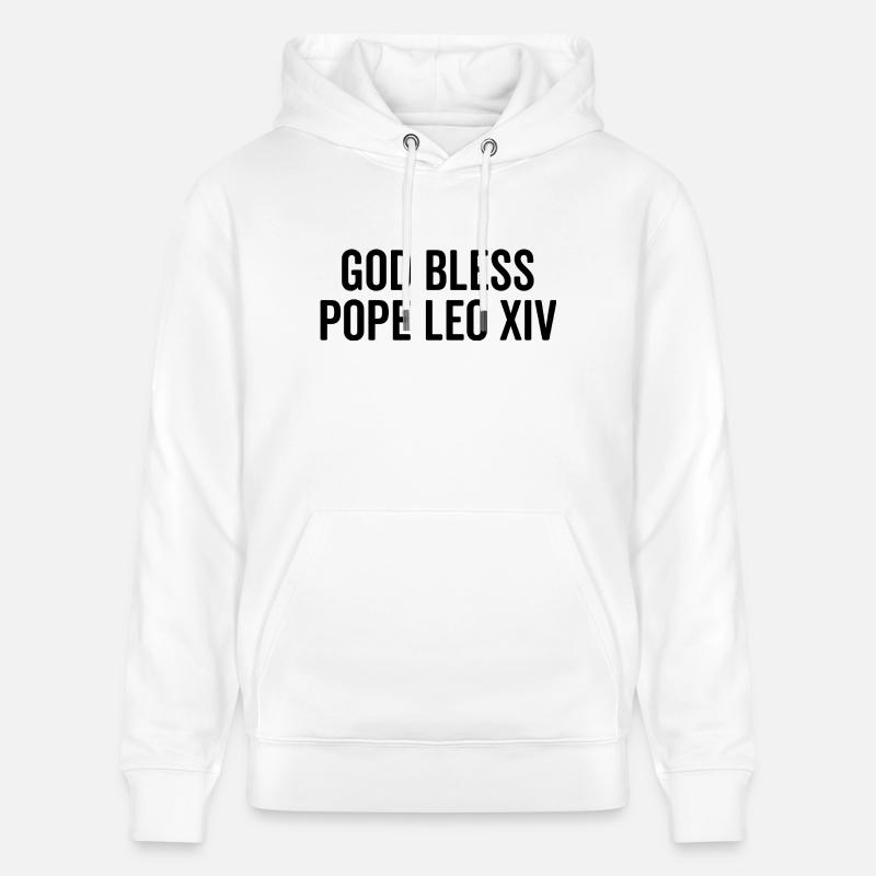 God Bless Pope Leo XIV - Stanley/Stella CRUISER Unisex Organic Hoodie - white