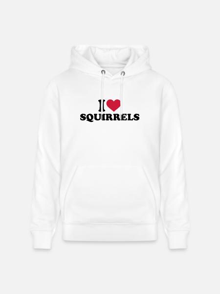 I love Squirrels - Stanley/Stella CRUISER Unisex Organic Hoodie - white